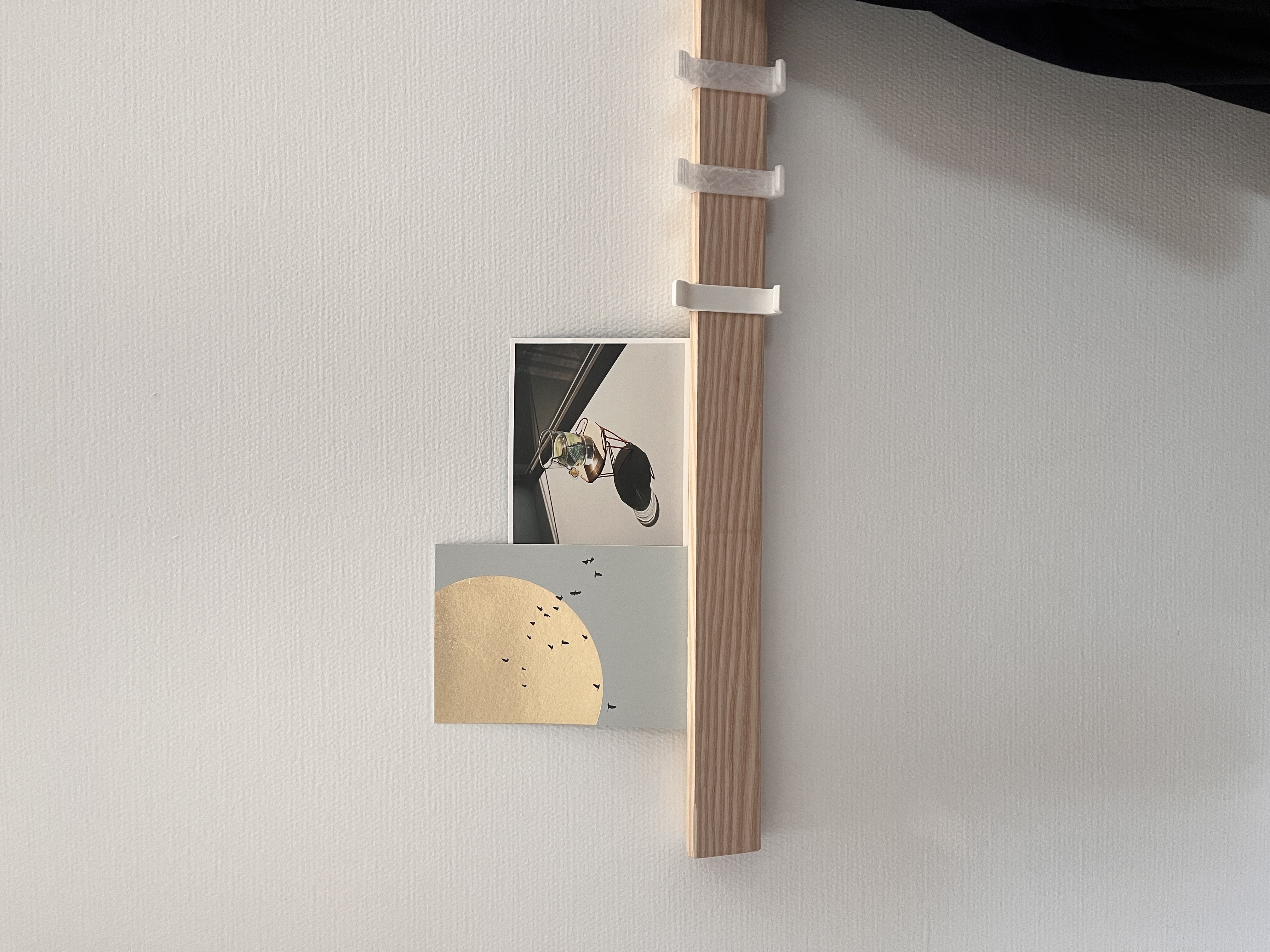 Mansarde — Bilderleiste mit Esche und weissen Haken, Detail