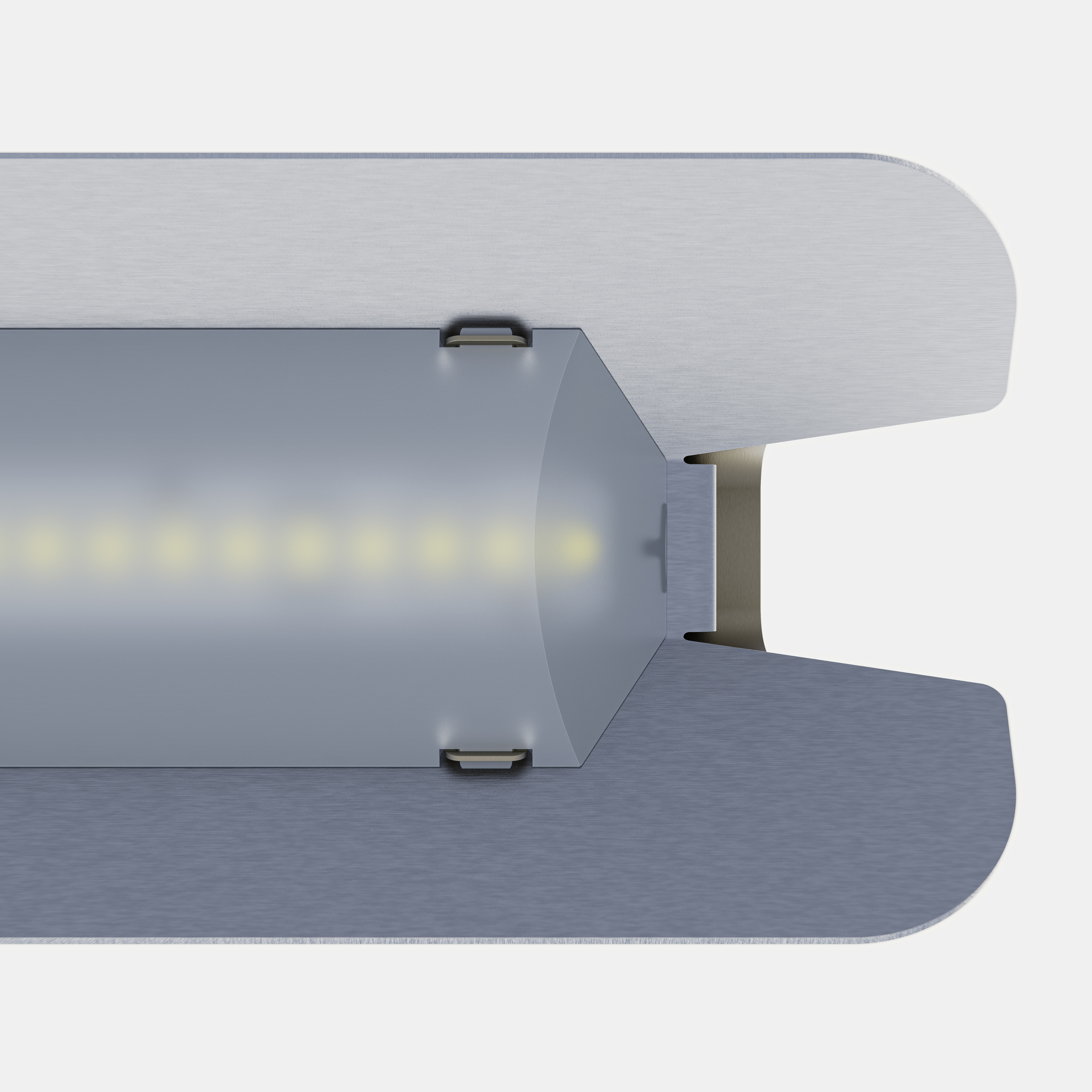 WABA — Querschnitt mit sichtbaren LED-Modulen und Diffusorfolie