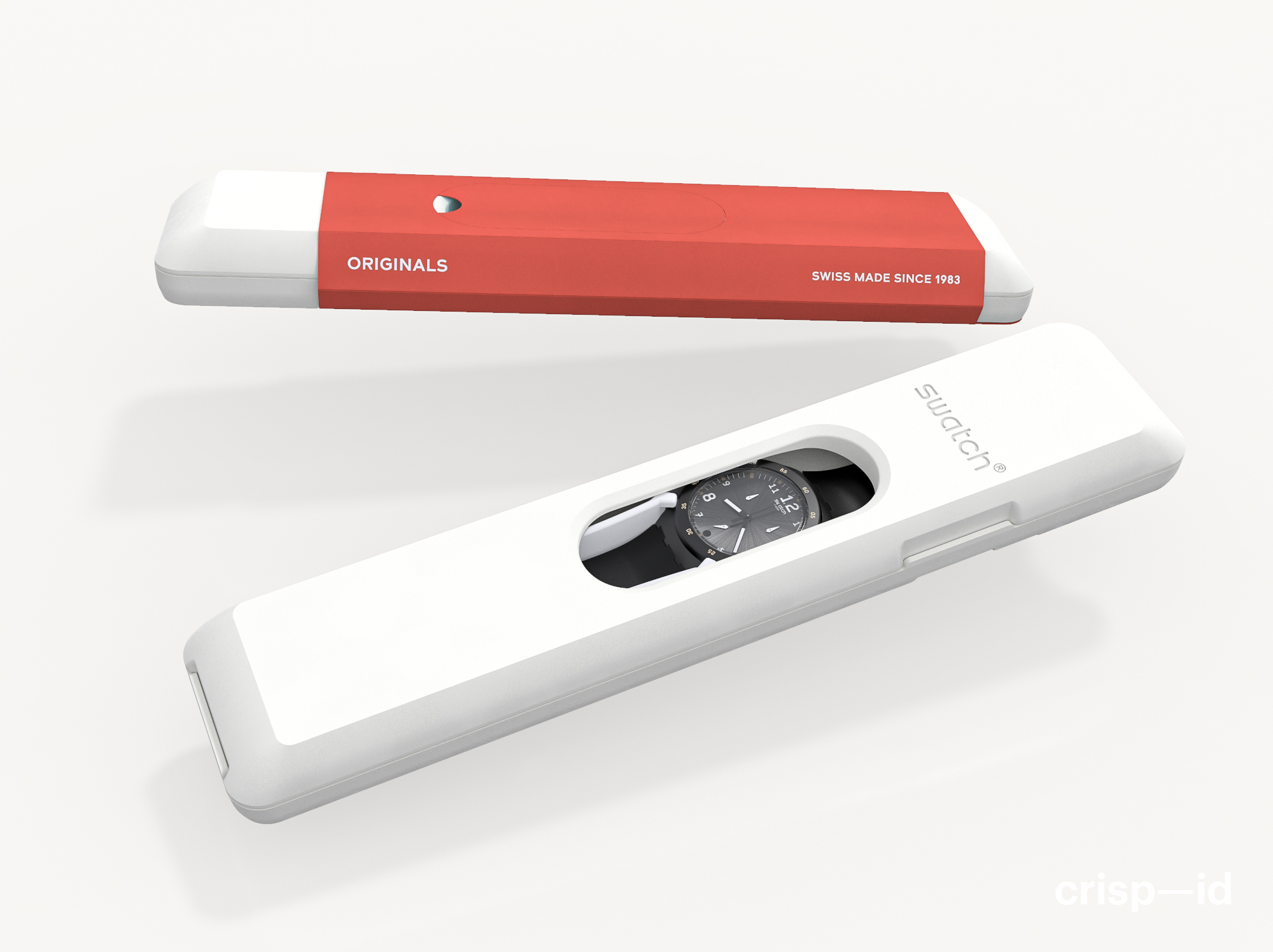 Swatch Verpackung — Rendering geschlossen